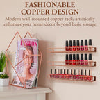 MyGift Modern Copper Metal Wall Mounted Display Racks - Image 4