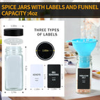 36 Glass Spice Jars with Labels, Spice Jar Set, 4oz Spice Containers, Seasoning - Image 3