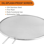 2-Pack Splatter Guard, 13 in Stainless Steel Grease Splatter Screen - Image 3