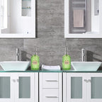 16 oz Diamond Pattern Glass Soap Dispenser, Kitchen and Bathroom Refillable - Image 6