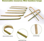 Mini Bamboo Tongs Disposable 100 Pcs 6.2 Inch Long Wooden Tongs - Image 3