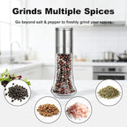 Aelga Pepper Grinder with Silicone Funnel - 4oz Glass Manual Mills with - Image 6