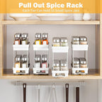 Pull Out Spice Rack Organizer for Cabinet, 3 Packs Slide Out Spice Racks - Image 8