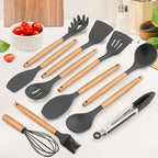 Kitchen Utensils Set of 12, E-far Silicone Cooking Utensils - Image 2