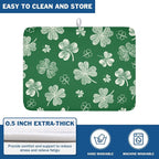 St Patrick's Day Dish Drying Mat 18 x 24 Inch Green Shamrock Dish Drainer Rack - Image 5