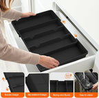 Large Silverware Organizer, Expandable Utensil Drawer Organizer - Image 5