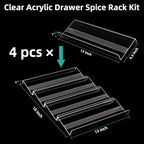 MIUKAA Acrylic Spice Drawer Organizer, 2 Tier - Image 3