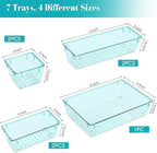 StorMiracle 7 PCS Clear Plastic Drawer Organizers Set, 4 Size Desk Drawer - Image 2