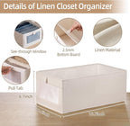 Linen Closet Organizers And Storage, 6 Pack Closet Storage Bins Linen Closet - Image 2