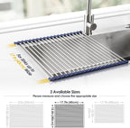 Tomorotec 17.7" x 15.5" Roll Up Dish Drying Rack Over Sink Drying Rack Sink - Image 4
