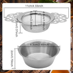 2 Pack Tea Strainers with Drip Bowls Stainless Steel Mesh Tea Infusers Loose - Image 3
