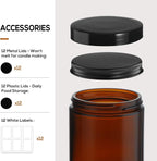 12 Pack, 8 OZ Dark Amber Candle Jars - Image 3