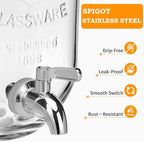 2 Pack 1 Gallon Glass Drink Dispenser - Image 3