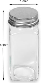 Simple Houseware Spice Jars 4 Ounce Square Glass Bottles - Image 4