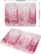 Pink Forest Dish Drying Mat Snowman Washable Drying Matt Kitchen Counter - Image 2