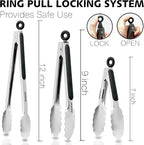 Anaeat Premium Kitchen Locking Tong Set of 3 - Image 7