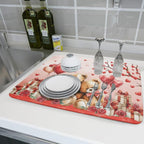 Holiday Microfiber Dish Drying Mat 18 X 24 in Valentines Day Bear Red - Image 6