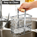 Caliamary Utensil Holder, Stainless Small Stainless Steel Cutlery Drainer Caddy - Image 5