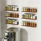 Spice Rack Self-Adhesive or drilling, Rustic Style Hanging Spice Rack, Spice - Image 6