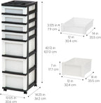 IRIS USA Plastic Drawer Storage Organizer Rolling Cart, - Image 3