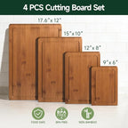 4-Piece Set Bamboo Cutting Board - Image 2