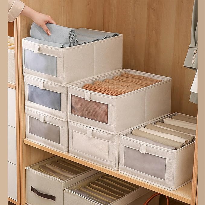 Pradnel Linen Closet Organizers And Storage, 4 Pack Storage Bins Baskets - Image 7