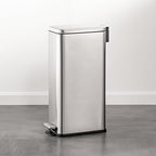 mDesign Slim Metal Rectangle 7.9 Gallon Trash Can - Image 2