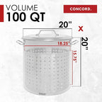 CONCORD Stainless Steel Stock Pot w/Steamer Basket. Cookware great - Image 5