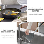 TeamFar Kitchen Utensils, for Non-stick Cookware Flipping, Draining – Gray - Image 6