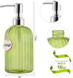 MOCLIF 16 OZ Soap Dispenser，Tempered Glass Clear Vertical Stripe - Image 2