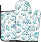 Nautical Oven Mitts and Pot Holders Sets Coastal Kitchen Mitts Potholders 2PCS by DZGlobal