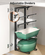 ORDORA 10-Tier Pots and Pans Organizer under Cabinet, Kitchen Cabinet - Image 5