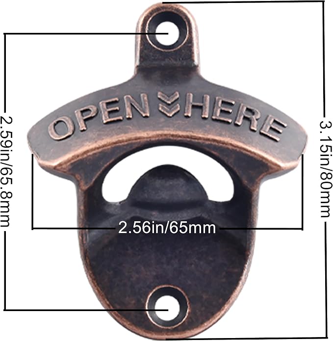 30 PCS Retro Bottle Cap Opener Wall Mounted Stainless, Antique Copper Screw in - Image 6