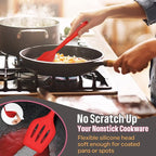 Silicone Kitchen Utensils Set, E-far 23 Pcs Red Cooking Utensils Tools - Image 7