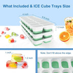 Ice Cube Tray with Lid, 3 Pack Silicone Easy-Release Ice Trays - Image 7