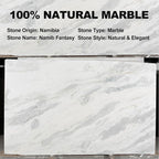 Koville African Genuine Marble Paper Towel Holder Countertop, Metal Rod 6" - Image 4