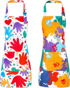 2 Pack Kids Apron, Cute Cooking Aprons, Waterproof Art Apron - Image 8