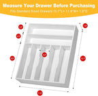 Kitchen Bamboo Silverware Organizer, Kitchen Drawer Organizer - Image 3