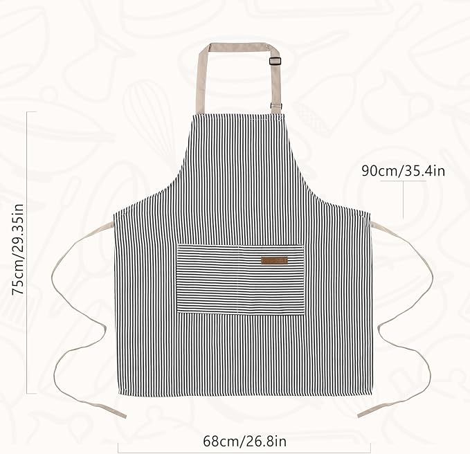 2 Pack Cooking Aprons Adjustable Bib Apron - Image 4