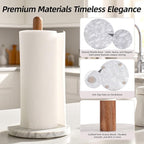 Acacia Wood & Marble Paper Towel Holder – Freestanding Paper Towel Holder - Image 5