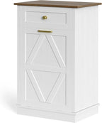 YESHOMY 10 Gallon Tilt-Out Trash Cabinet, Wooden Hidden Garbage Can Holder - Image 8