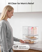 Vtopmart Clear Stackable Storage Drawers Set of 4, Plastic Organizer Bins - Image 6