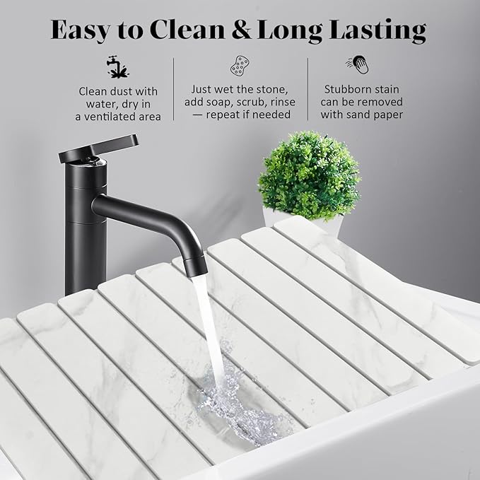 Large Stone Dish Drying Mats for Kitchen Counter, Eco-Friendly Absorbent - Image 5