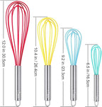 HOTEC 4 Pieces Silicone Whisks Set, Wire Balloon Whisks - Image 3