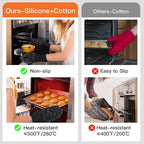 Philorn Oven Mitts and Pot Holders 6pcs, Kitchen Oven Glove High Heat Resistant - Image 4