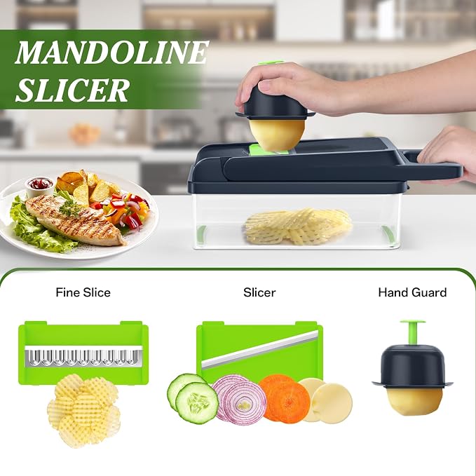 HomeHacks Vegetable Chopper Vegetable Cutter, 15 in 1 Kitchen Gadget, Onion - Image 4
