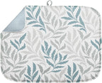 Sanwarm Absorbent Dish Drying Mat, Simple Silhouettes Leaves Microfiber Pad by SanwarmHomeDecor
