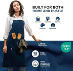 Cotton Canvas Apron for Women & Men – Adjustable Neck Strap & Waist Ties - Image 3
