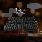 Tioncy 10 Pcs Bar Countertop Supplies Interlocking Mats 12 x 12 Inch Rubber - Image 2