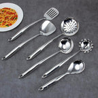 VALESKA 6PCS Stainless Steel Cooking Utensils Set, Metal Kitchen Utensils Set - Image 8